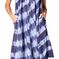 Sakkas Neja - Vestido maxi informal sin mangas holgado con teñido anudado para mujer