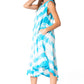 Sakkas Neja - Vestido maxi informal sin mangas holgado con teñido anudado para mujer