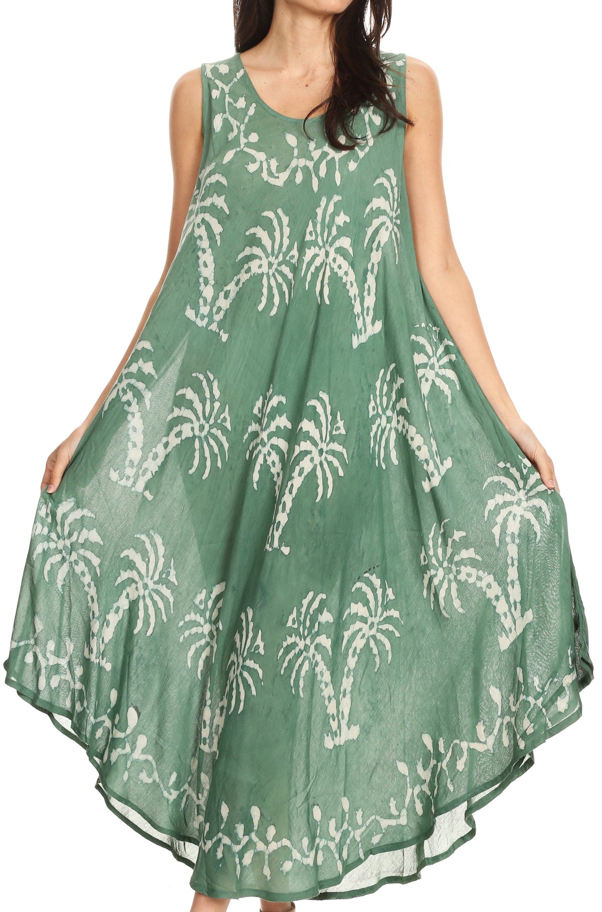 Sakkas Irene Women's Casual Tie-dye Maxi Summer Sleeveless Loose Fit Tank Dress