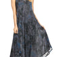 Sakkas Irene Women's Casual Tie-dye Maxi Summer Sleeveless Loose Fit Tank Dress