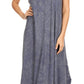 Sakkas Irene Women's Casual Tie-dye Maxi Summer Sleeveless Loose Fit Tank Dress