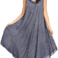 Sakkas Irene Women's Casual Tie-dye Maxi Summer Sleeveless Loose Fit Tank Dress