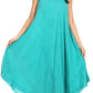 Sakkas Irene Women's Casual Tie-dye Maxi Summer Sleeveless Loose Fit Tank Dress