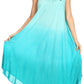 Sakkas Irene Women's Casual Tie-dye Maxi Summer Sleeveless Loose Fit Tank Dress