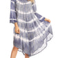 Sakkas Dori Women's Long Sleeves Casual Loose Swing Midi Dress Caftan Cover-up