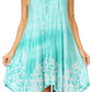 Sakkas Mily Women's Swing Loose Sleeveless Tie Dye Short Cocktail Dress Cover-up
