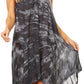 Sakkas Mily Women's Swing Loose Sleeveless Tie Dye Short Cocktail Dress Cover-up