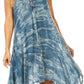 Sakkas Mily Women's Swing Loose Sleeveless Tie Dye Short Cocktail Dress Cover-up