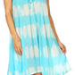 Sakkas Mily Women's Swing Loose Sleeveless Tie Dye Short Cocktail Dress Cover-up