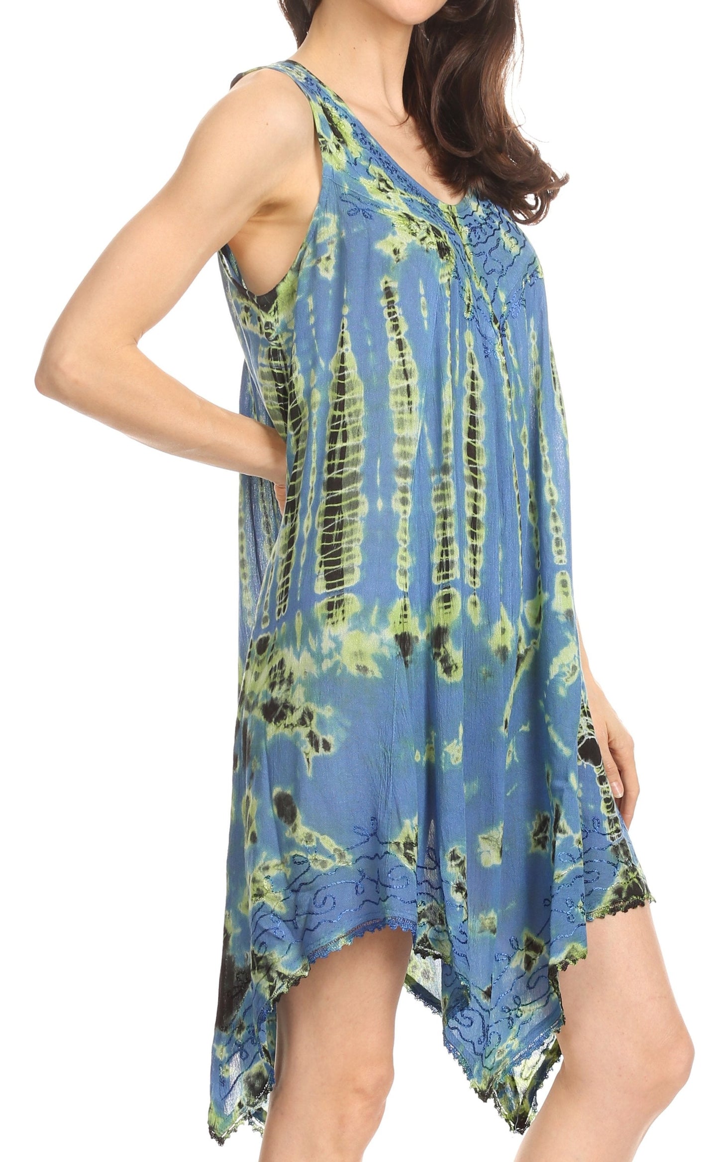 Sakkas Jula Women's Swing Shift Loose Sleeveless Short Cocktail Dress Cover-up