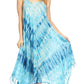 Sakkas Jass Women's Spaghetti Strap Casual Summer Sleeveless Tie-dye Dress