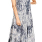 Sakkas Jass Women's Spaghetti Strap Casual Summer Sleeveless Tie-dye Dress