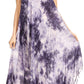 Sakkas Jass Women's Spaghetti Strap Casual Summer Sleeveless Tie-dye Dress