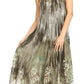 Sakkas Jass Women's Spaghetti Strap Casual Summer Sleeveless Tie-dye Dress
