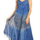 Sakkas Lupe Women's Casual Summer Fringe Maxi Loose V-neck High-low Dress Cover-up