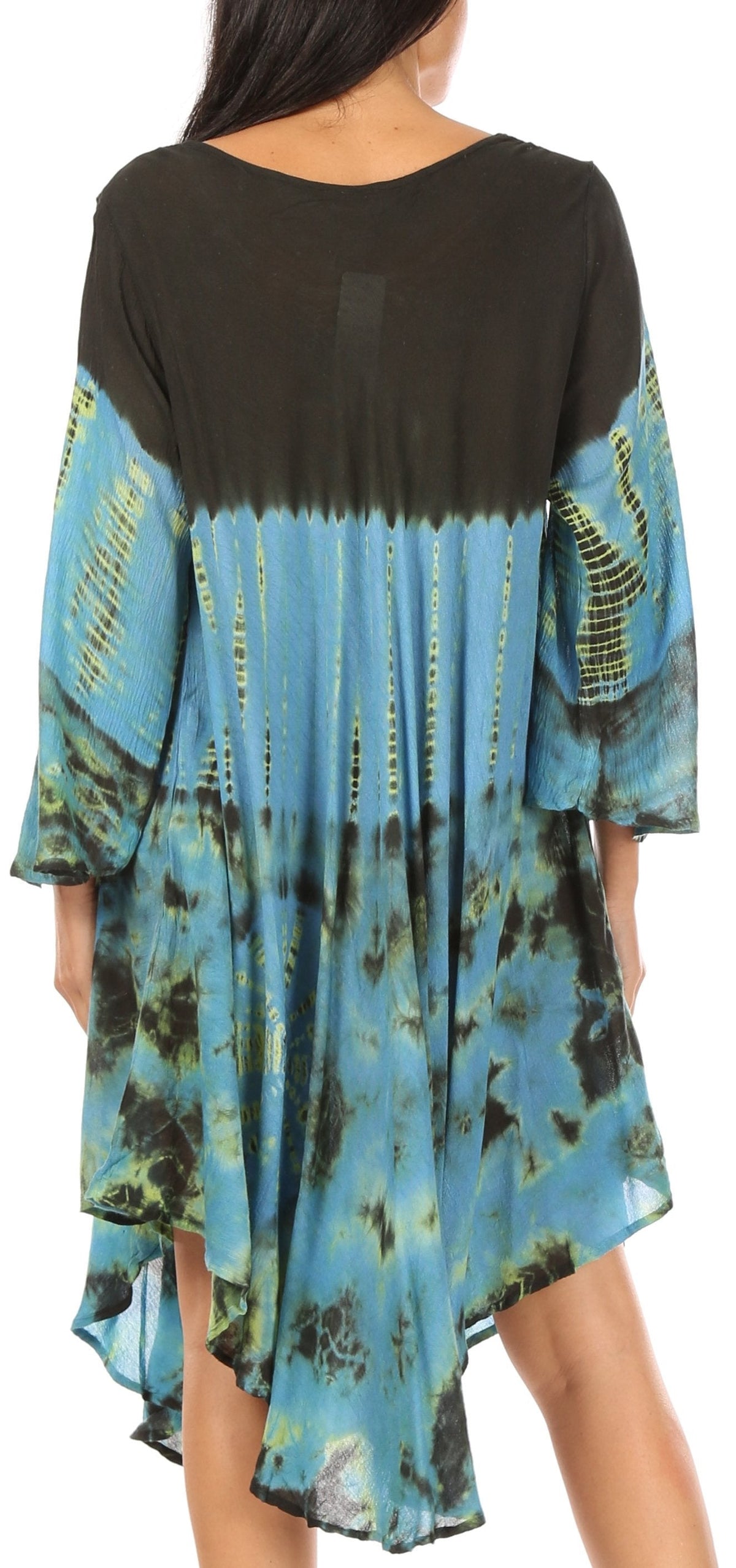 Sakkas Lara Women's Casual Fringe Loose Maxi Dress Caftan Cover-up