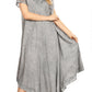 Sakkas Dalida Women's Short Sleeve Corset Tie dye Embroidered Flared Dress