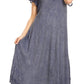 Sakkas Dalida Women's Short Sleeve Corset Tie dye Embroidered Flared Dress