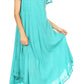 Sakkas Dalida Women's Short Sleeve Corset Tie dye Embroidered Flared Dress