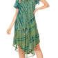 Sakkas Dalida Women's Short Sleeve Corset Tie dye Embroidered Flared Dress