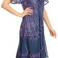 Sakkas Dalida Women's Short Sleeve Corset Tie dye Embroidered Flared Dress