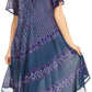 Sakkas Dalida Women's Short Sleeve Corset Tie dye Embroidered Flared Dress