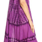 Sakkas Dalida Women's Short Sleeve Corset Tie dye Embroidered Flared Dress