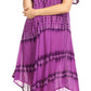 Sakkas Dalida Women's Short Sleeve Corset Tie dye Embroidered Flared Dress