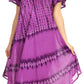 Sakkas Dalida Women's Short Sleeve Corset Tie dye Embroidered Flared Dress