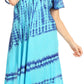 Sakkas Dalida Women's Short Sleeve Corset Tie dye Embroidered Flared Dress
