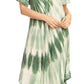 Sakkas Dalida Women's Short Sleeve Corset Tie dye Embroidered Flared Dress