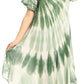 Sakkas Dalida Women's Short Sleeve Corset Tie dye Embroidered Flared Dress