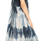 Sakkas Dalida Women's Short Sleeve Corset Tie dye Embroidered Flared Dress