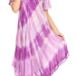 Sakkas Dalida Women's Short Sleeve Corset Tie dye Embroidered Flared Dress
