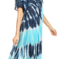 Sakkas Dalida Women's Short Sleeve Corset Tie dye Embroidered Flared Dress