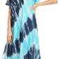 Sakkas Dalida Women's Short Sleeve Corset Tie dye Embroidered Flared Dress