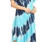 Sakkas Dalida Women's Short Sleeve Corset Tie dye Embroidered Flared Dress