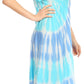 Sakkas Dalida Women's Short Sleeve Corset Tie dye Embroidered Flared Dress
