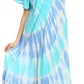 Sakkas Dalida Women's Short Sleeve Corset Tie dye Embroidered Flared Dress