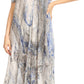 Sakkas Dalida Women's Short Sleeve Corset Tie dye Embroidered Flared Dress