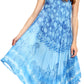 Sakkas Nila Women's Double Spaghetti Strap V-neck Casual Maxi Long Summer Dress