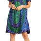 Sakkas Sienna Women's Knit Cold Shoulder Short Sleeve Flared Shift Short Dress
