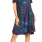 Sakkas Sienna Women's Knit Cold Shoulder Short Sleeve Flared Shift Short Dress