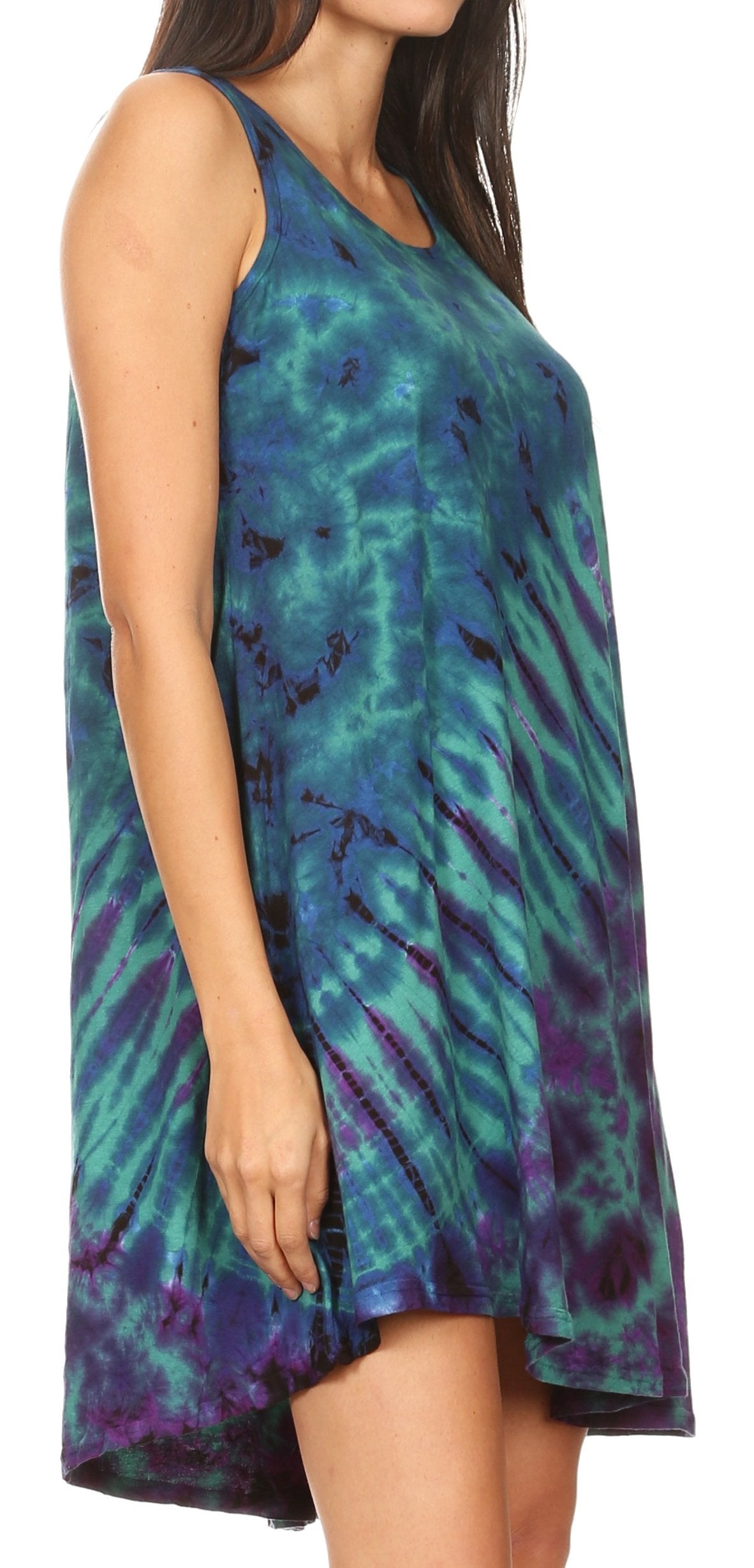 Sakkas Dora Women's Sleeveless Knit Loose Casual Shift Print Tank Dress Sundress