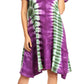 Sakkas Sirena Women's Short Sleeve Loose Plain Midi Casual Scoop Neck Flared Dress