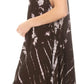 Sakkas Rute Women's Sleeveless V-neck Ruched Flared Loose Midi Summer Casual Dress