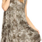 Sakkas Arisa Women's Maxi Casual Tie Dye Sleeveless Layered Cover up Tank Dress