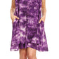 Sakkas Arisa Women's Maxi Casual Tie Dye Sleeveless Layered Cover up Tank Dress