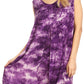 Sakkas Arisa Women's Maxi Casual Tie Dye Sleeveless Layered Cover up Tank Dress