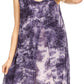 Sakkas Arisa Women's Maxi Casual Tie Dye Sleeveless Layered Cover up Tank Dress